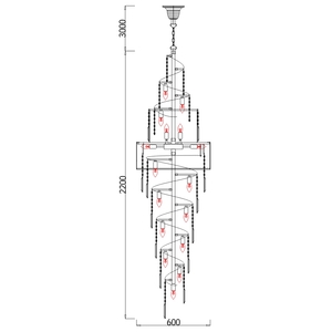 Isla 24 Light 2200mm Crystal Gold
